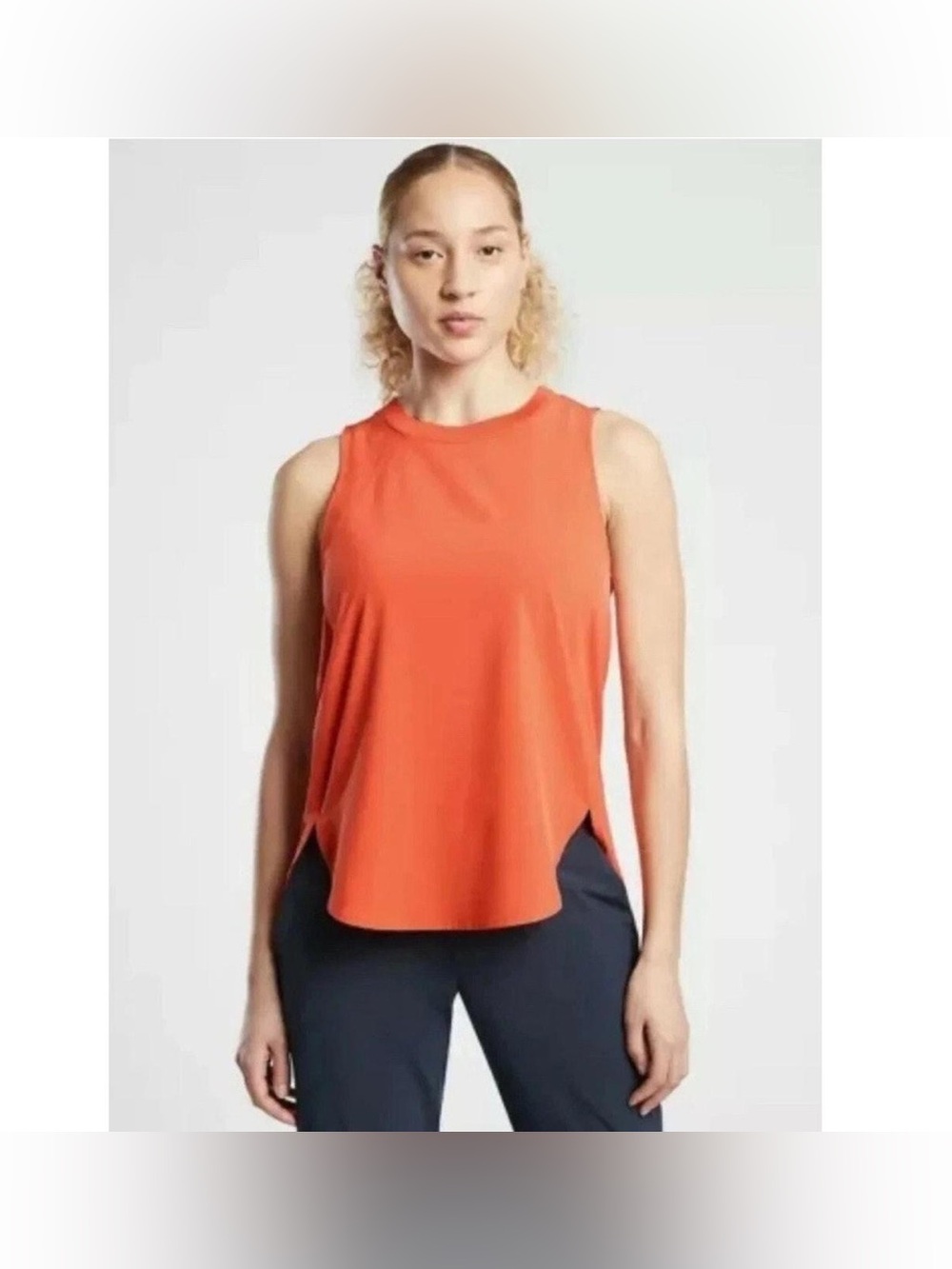 Athleta Zephyr Tank Top Vibrant Orange Performance Size S